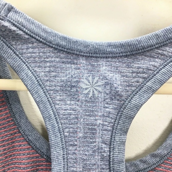 Athleta Fastest Track Tank | Gray Orange Stripe - Picture 3 of 4